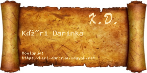 Kéri Darinka névjegykártya